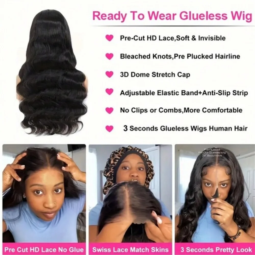 Pelucas sin pegamento de onda del cuerpo de 250% de densidad, pelucas frontales de encaje 13x4 de onda del cuerpo de cabello humano, pelucas frontales de encaje HD prearrancadas sin pegamento