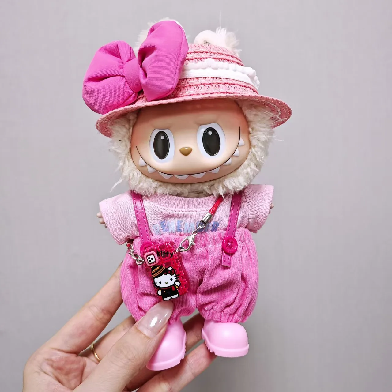 For Labubu High-quality Kids' Clothing 15cm - 17cm Lychee Berry Overalls Set Labubu Universal Clothing