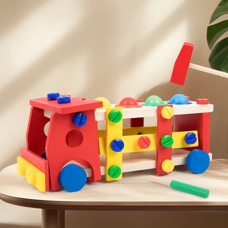 

Деревянный детский ящик для инструментов, разборка автомобиля, винт, гайка, комбинация, развивающая игрушка, имитация игры в дом, головоломка-головоломка