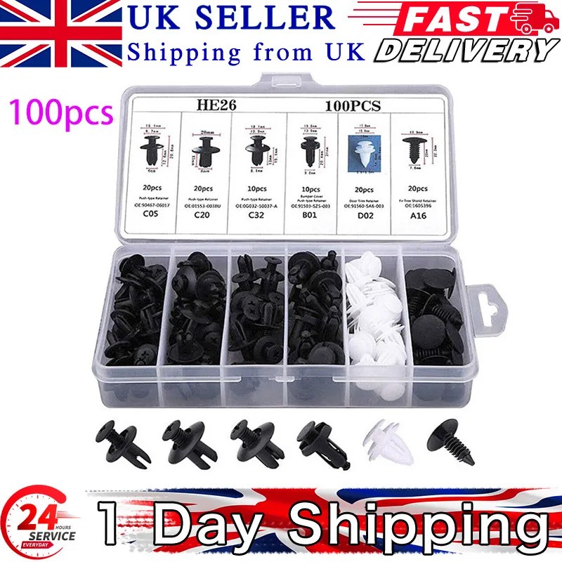 Auto Fastener Clip Mixed Car Body Push Retainer Pin Rivet Bumper Door Trim Panel Fastener Kit Car Clips Box or Bag packaging
