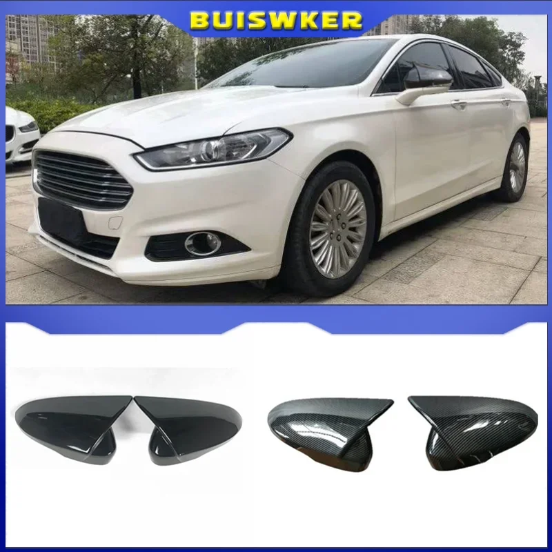 Rearview Mirror Cover Side Reversing Mirror For Ford Mondeo Fusion MK5 2013-2020 Carbon Look Ox Horn Rear View Mirror Cover Trim