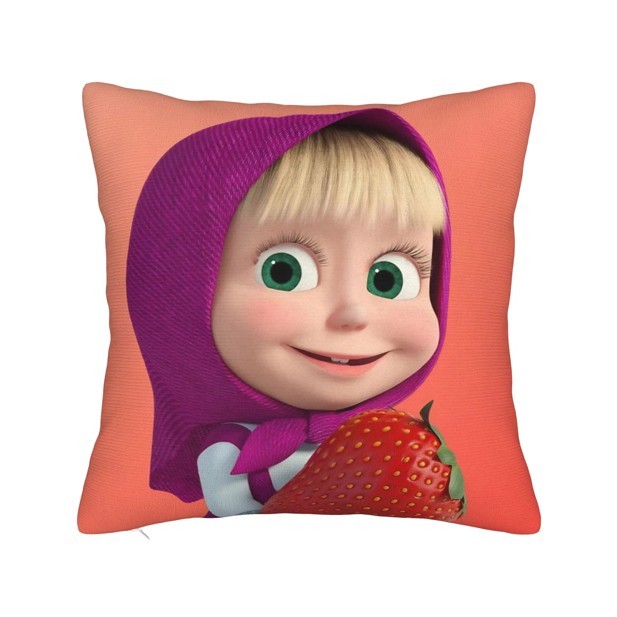 Cute Cartoon M-Masha and Bear Pillowcase Printed Polyester Cushion Cover Decorations  Throw Pillow Case Cover Home Wholesale