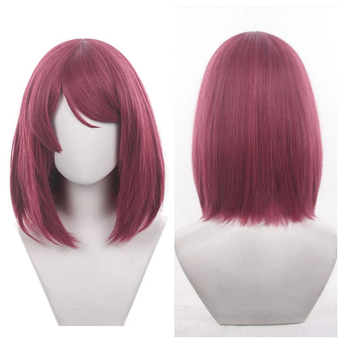 Yamada Cosplay Wig Synthetic Short Straight Wig Anime Coser Heat Resistant Fiber Wig Cute Girl Halloween Party + Wig Cap