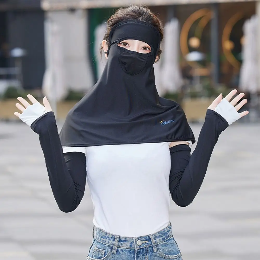 베일 자외선 차단 목 플랩 페이스 실드, 운전 낚시 아이스 실크 마스크, 골프 여름 자외선 차단 마스크, 여성용 넥라인 마스크 