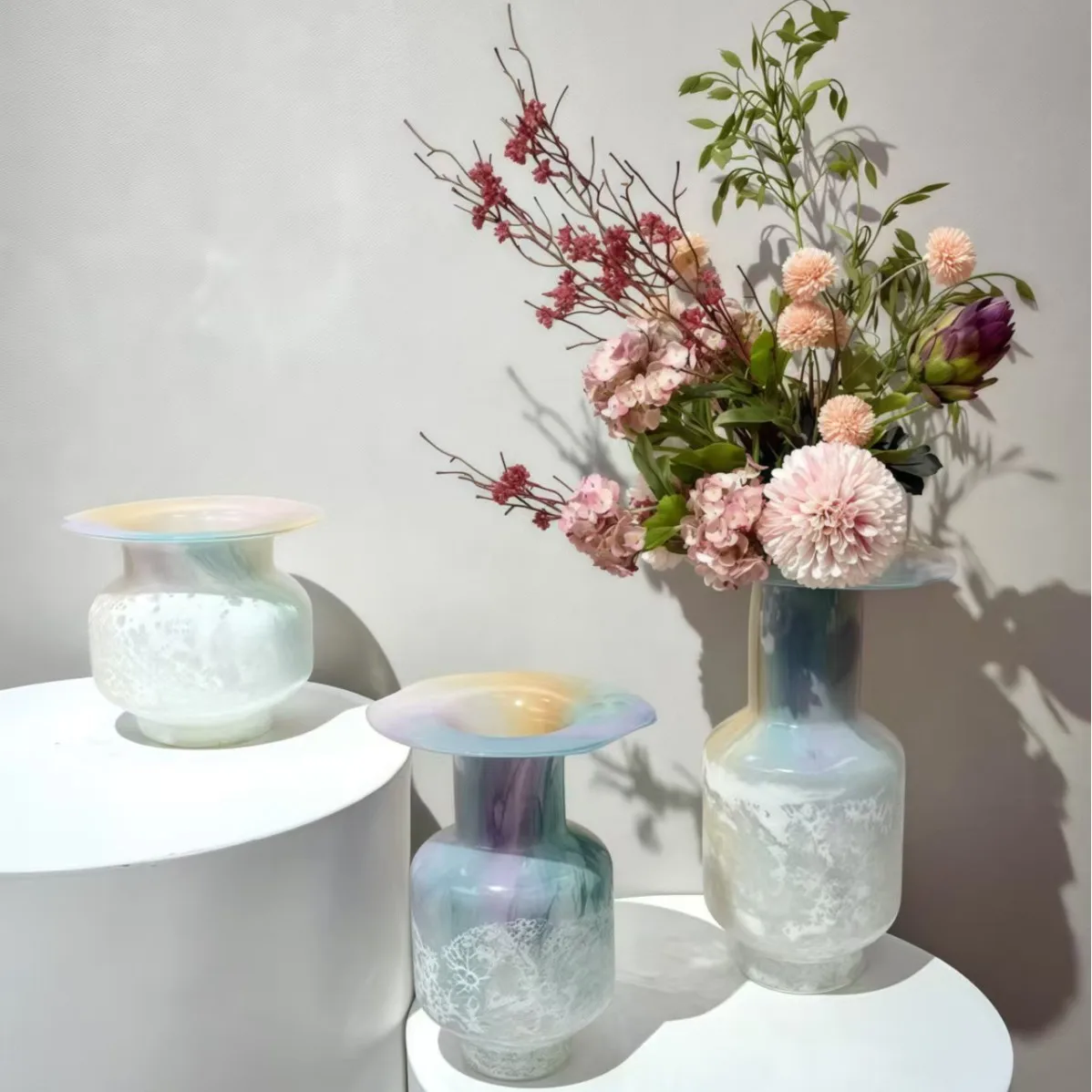 

HP glazed vase ornament retro hydroponics living room desktop flower arrangement decorative flower device model room decoration