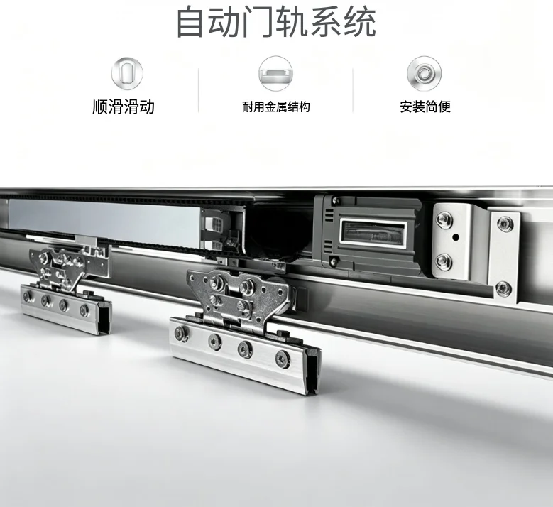Automatic Sliding Door Opener 150W Motor Complete Kit Electric Glass Door Track System Infrared Sensor Access Control Operator