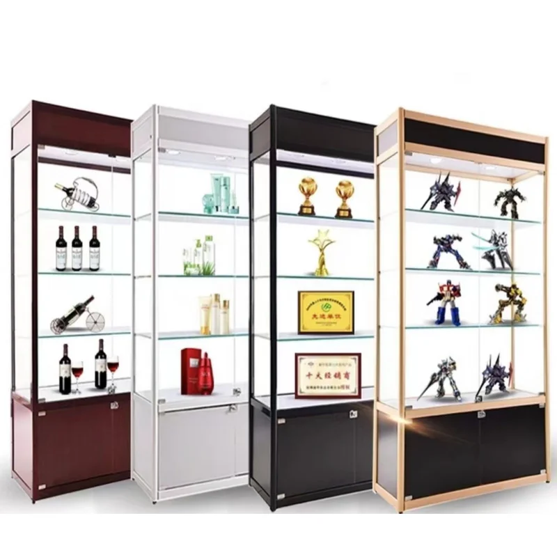 

Custom. retail shop fittings smoke shop showcase design glass aluminum frame display smoke store display cabinet