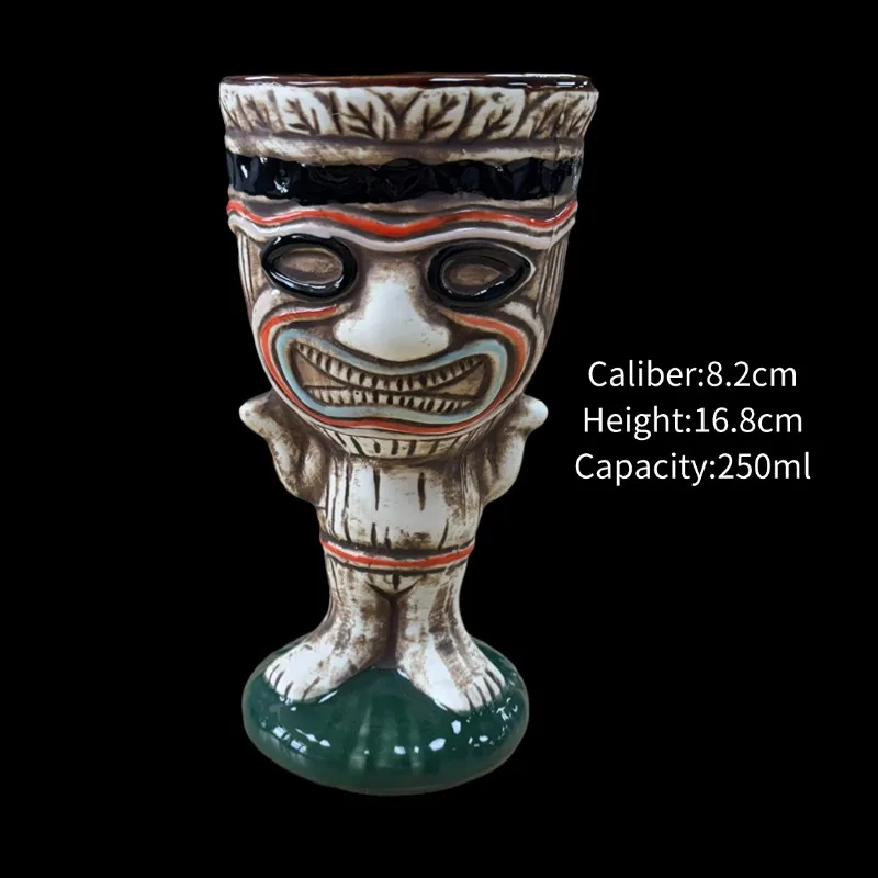 USEEKRIL Tiki Becher Hawaiianische Cocktail Tassen Kreative Keramik Lustige Tasse Tiki Tassen Bier Getränke Becher Wein Becher Bar Werkzeuge Geschenk Für Freunde 10