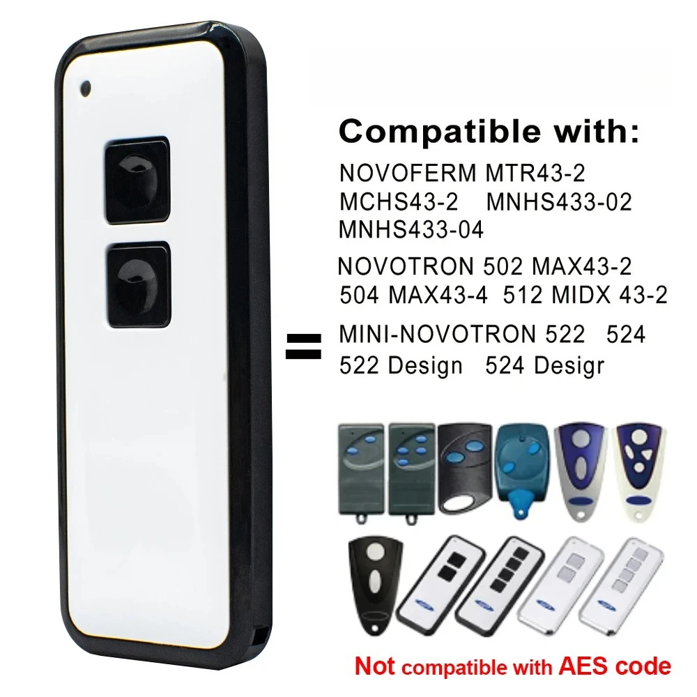 Rolling Code Gate Keychain Transmitter MINI-NOVOTRON 522 524 Garage Door Remote Control 433.92mhz