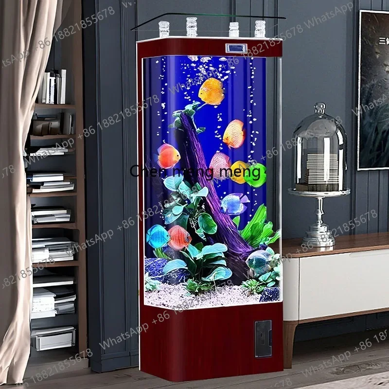 

E182 2026 new fish tank living room TV cabinet next to floor-to-ceiling square water box household all-in-one machine