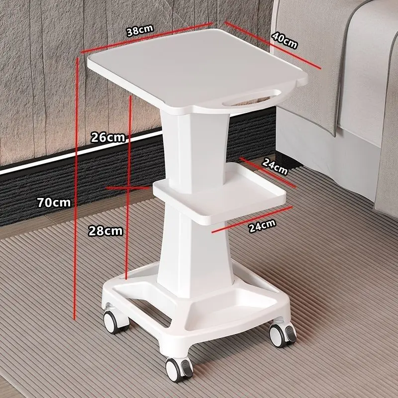 Small Bubble Beauty Instrument Trolley Multi-function 4 Wheels Mobilebase Shelf High-grade Tool Cart Beauty Salon