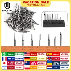 WUTA 20 Pcs Replaceable Round Hole Head French Style Chisel Diamond Punch Accessories for 3rd Generation Leather Craft Tools
