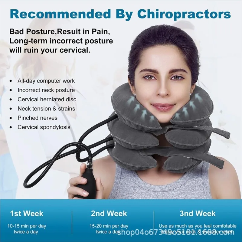 Portable cervical traction kang cervical rehabilitation device 4 layers cervical neck protection