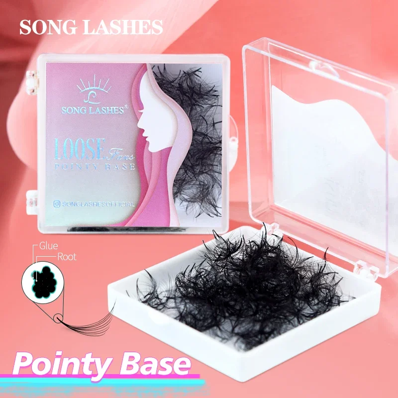 SONG LASHES 20D 16D 14D 뾰족한 베이스, 프리메이드 팬 속눈썹 연장, 느슨한 팬, 중간 줄기, 날카로운 얇은 뾰족한 베이스 속눈썹, 신제품