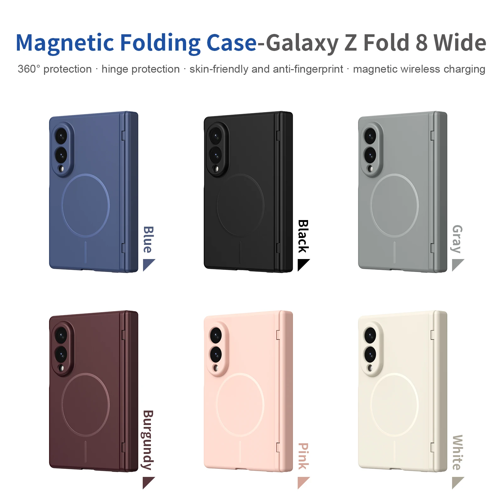 Magnetic Hinge Protective Phone Case For Samsung Galaxy Z Fold 8 7 6 5 4 3 With Glass Film Magsafe Shockproof Protective Cover