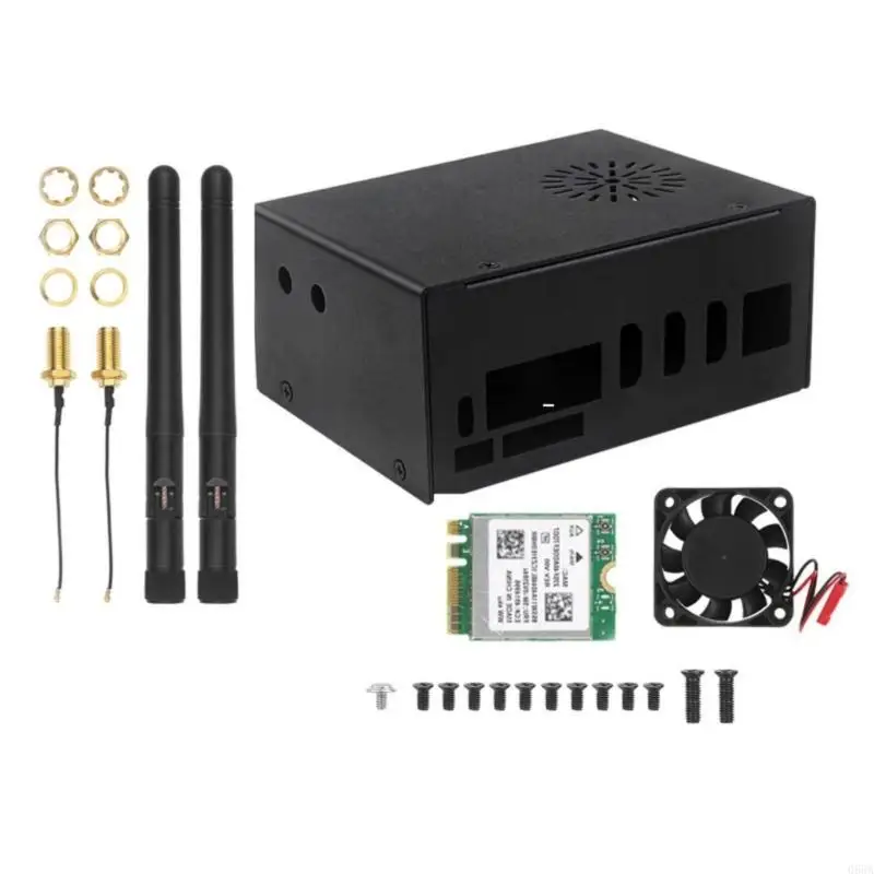 Advanced Heat Dissipation Metal Case Boosting Wireless Connection via External Antennae Option for Pi 5