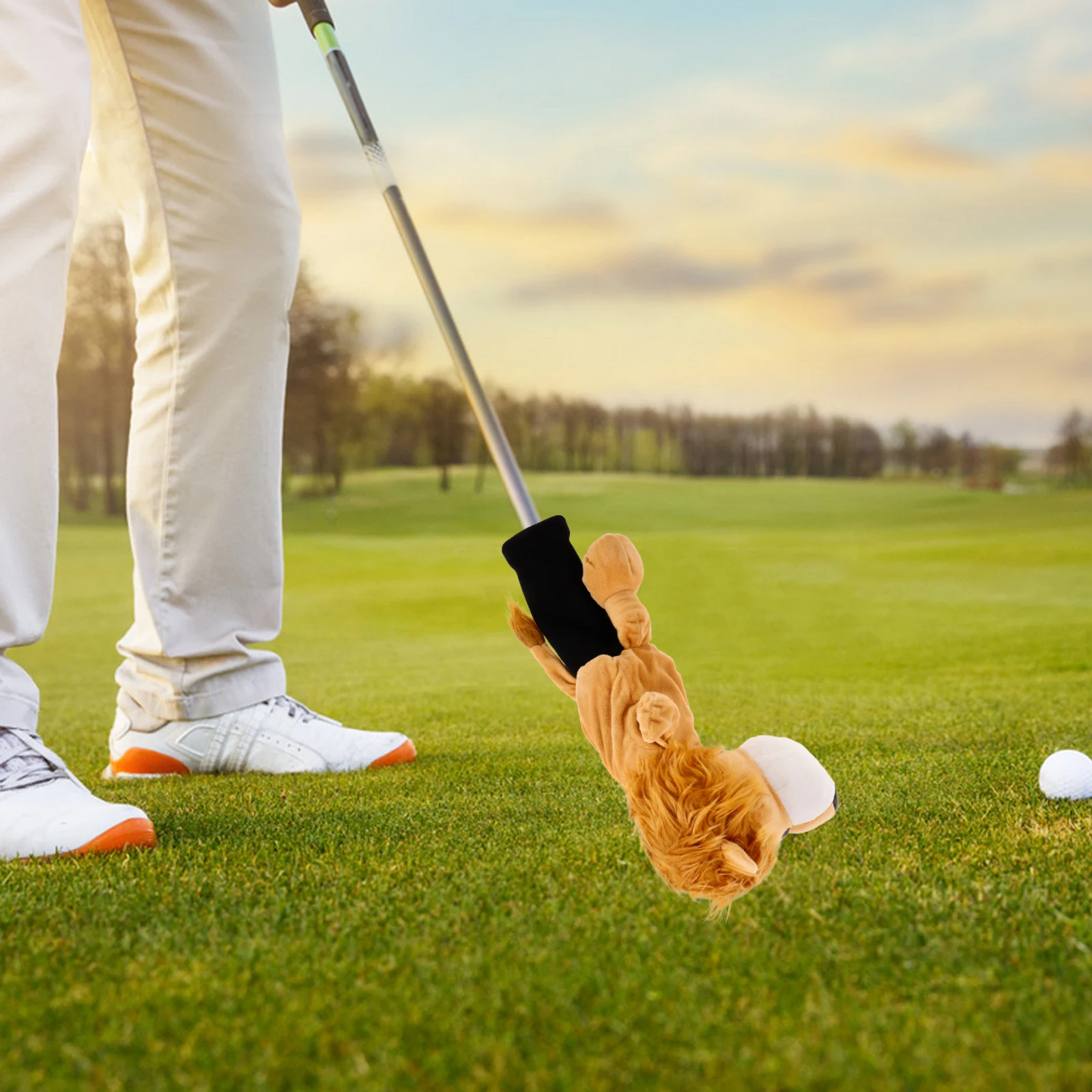

Head Protective Cover Covers Driver Wooden Pole Fairway Funny Golf Brown Cute Headcover Animal Man