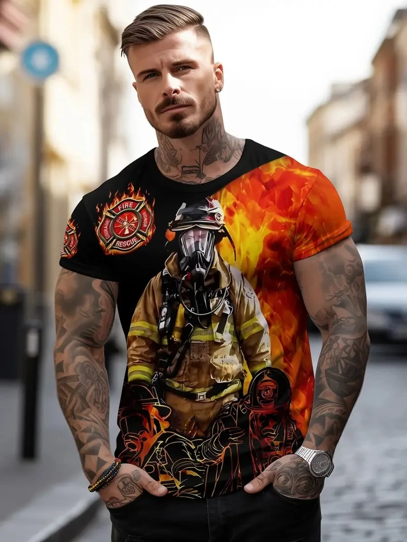 

Men's Plus Size 3D Printed Short Sleeved T-shirt, Loose and Casual, Soft, Comfortable and Breathable,suitable for Outdoor Sports