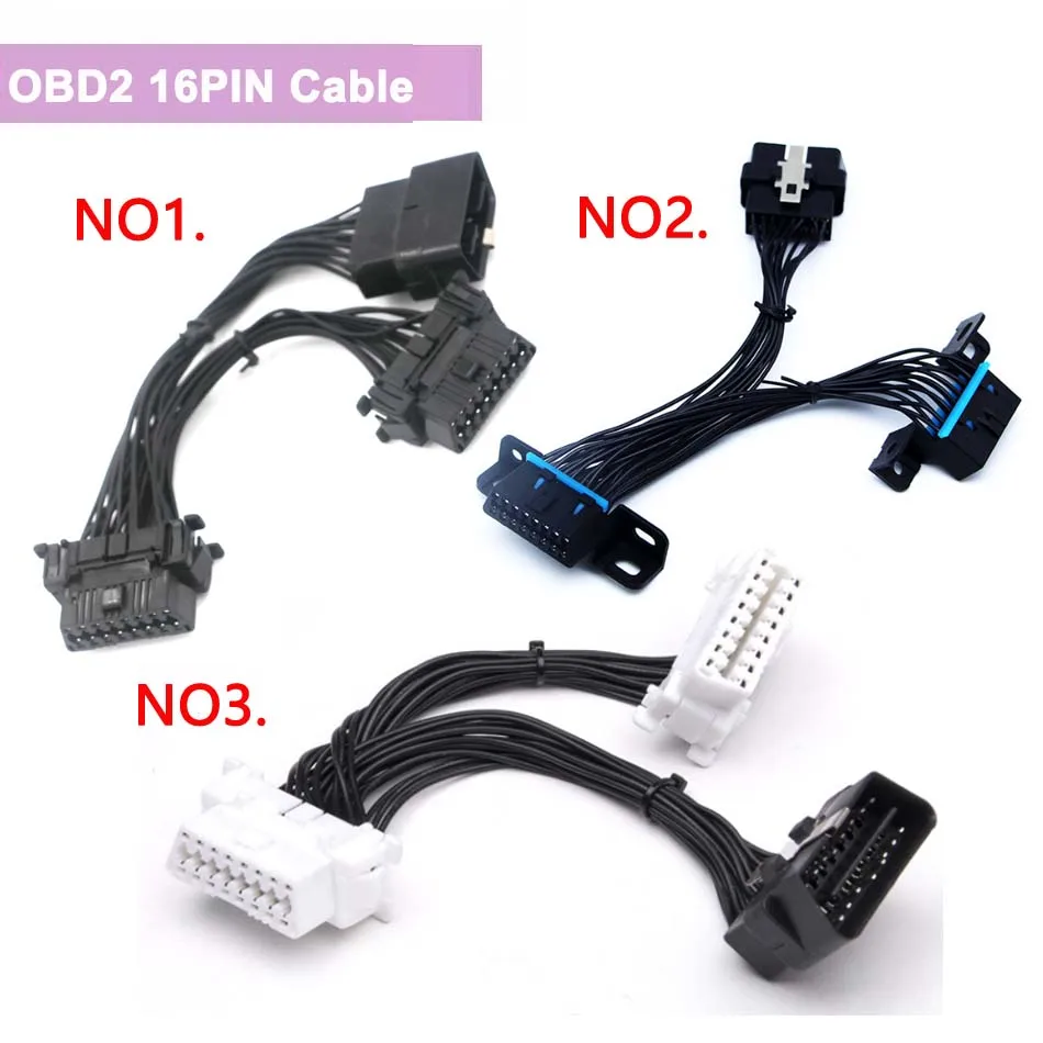 OBD2 16PIN Male to Two Female Extension Cable for  Audi/Buick/Cruze/Cadillac/Toyota Car diagnostic Harness OBD Plug Connector