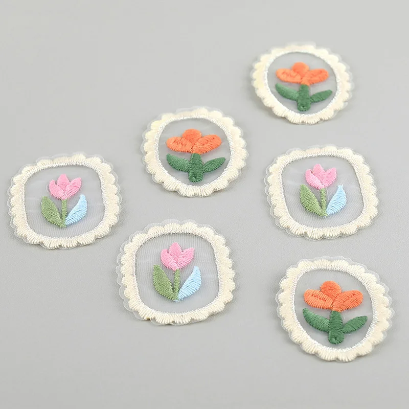10/30pc Love Lace Yarn Embroidery Flower Stickers Phone Cases Gauze Skirts Pants Headwear Fabrics Clothing Accessories