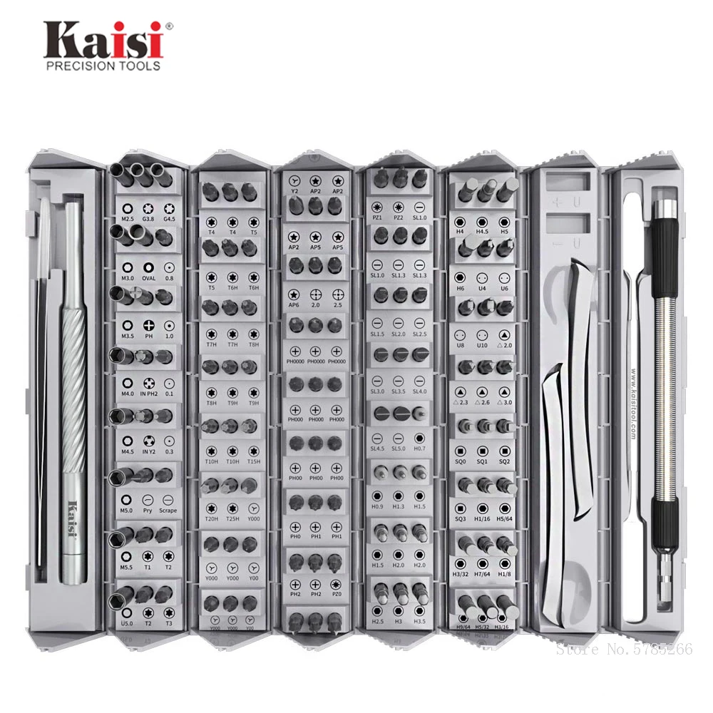 Kaisi K-8128 128 in 1 Magnetic Precision Screwdriver Set for Phone and Laptop Maintenance Waterproof Bolt Driver Kit Repair Tool