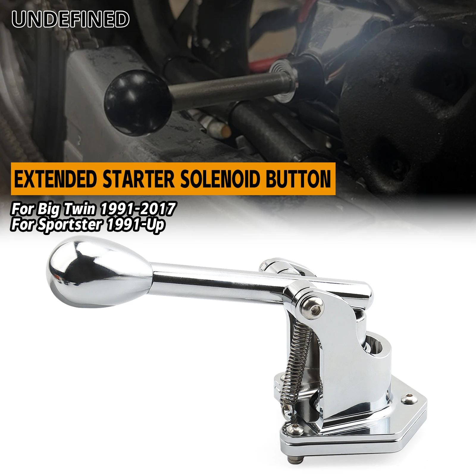 Solenoid Cover Push Button Starter CNC Chrome Black For Harley Big Twin Dyna Sportster XL Touring Road King Street Glide 91-17