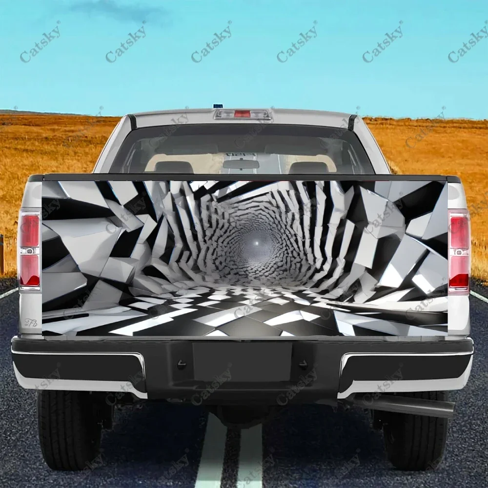 3D Colorful Depth Truck Tailgate Wrap Professional Grade Material Universal Fit for Full Size Trucks Weatherproof