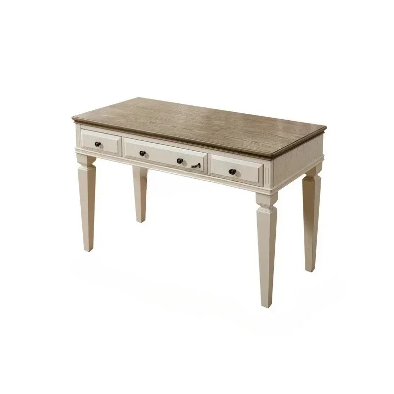 

American-Style Solid Wood Desk Computer Desk Study Desk Small Apartment All Solid Wood Mediterranean Light Luxury Furniture