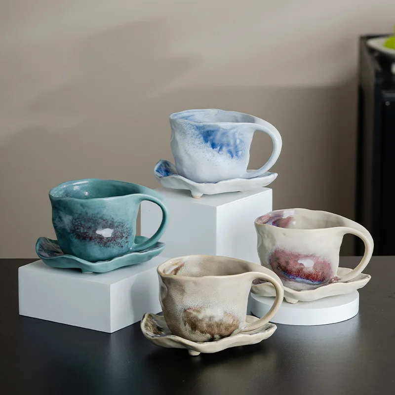 Creative High-end Ceramic Cup, Italian Espresso Cup, Hand Pinched Irregular Breakfast Milk Tea Cup