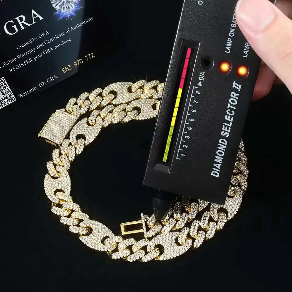 

City brand hip-hop 16mm three proportion pig nose bubble Cuban chain men's silica G chain Cuban chain necklace