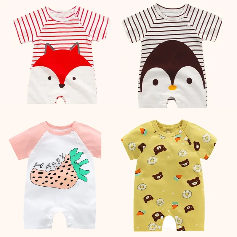 Newborn Baby Clothing Boy Girl baby clothes items Cotton Bodysuit Summer Short Sleeve Romper Infant Toddler sleepwear