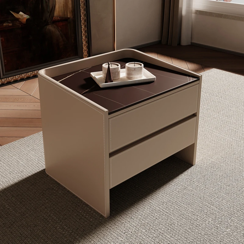 Modern Minimalist Nightstand Nordic Storage Italian Drawer Bedside Table Luxury Trendy Mesitas De Noche Bedroom Furniture
