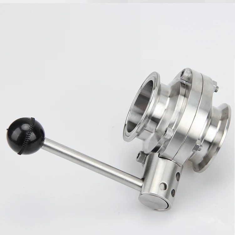 3/4 1 1-1/2" 2" 19/25/32/38 Stainless Steel 304 Sanitary Butterfly Valve Tri Clamp 50.5/64/76mm Homebrew Beer Dairy