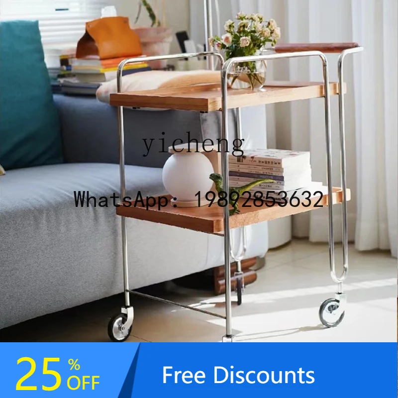 AA  corner few solid wood movable trolley cherry  apartment coffee table sofa side table