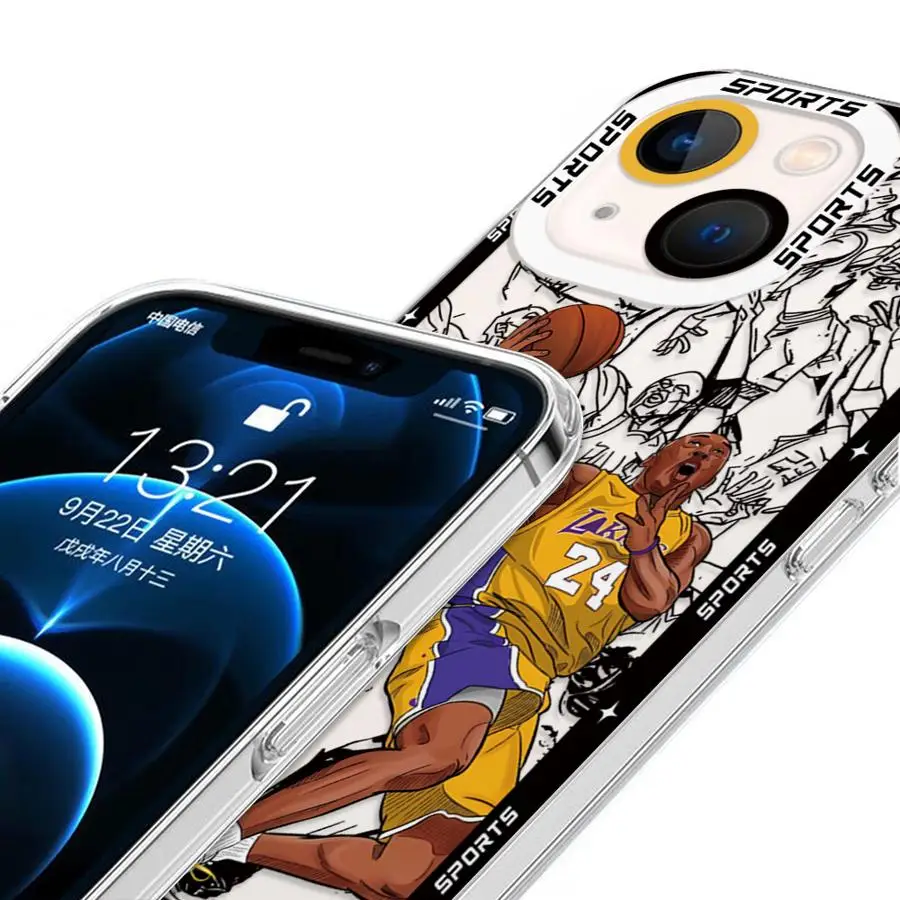 Cute Basketball Star Phone Case for Apple iPhone 15 16 Pro XS Max 13 14 Plus XR SE 7 8 12 11 Pro plus Matte