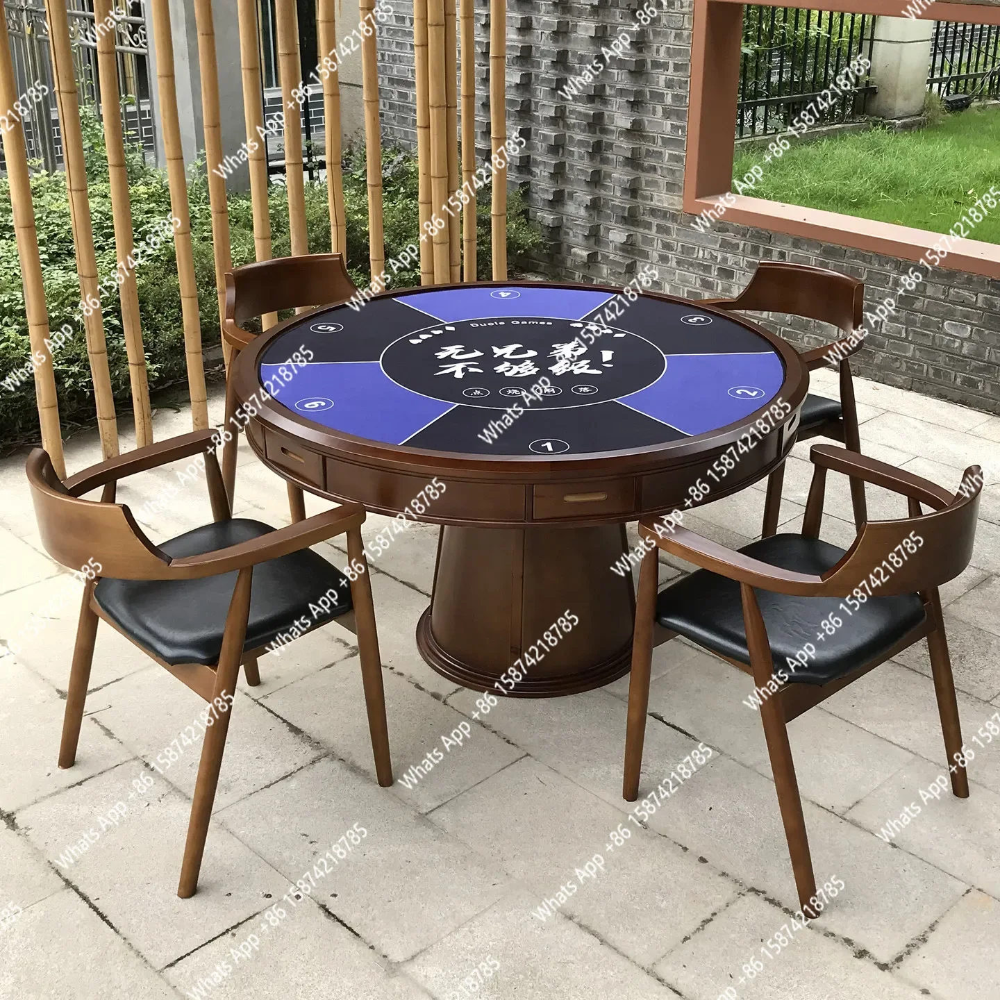 N68 Texas Hold'em table high-end five-sided and six-sided table with enough eggs, round card royalist Dou Dizhu table