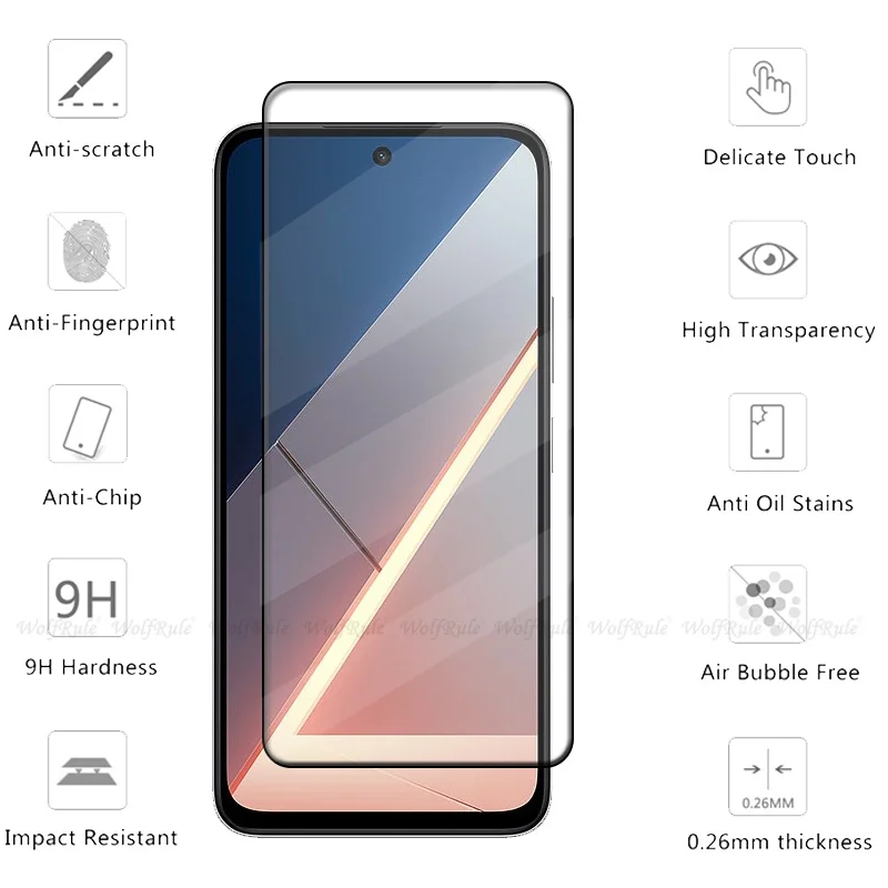 6-in-1 Für Poco M7 4G Glas Für Xiaomi Poco M7 4G Gehärtetem Glas schutzhülle HD 9H Full Screen Protector Poco M7 4G Objektiv Glas – Detail 2