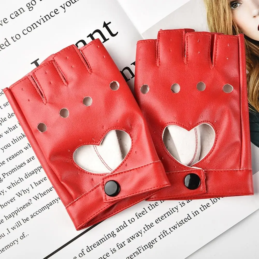 New Fashion Dance Mittens Women Men Ladys Driving Dress Five Finger Gloves PU Leather Gloves Cosplay  Mittens