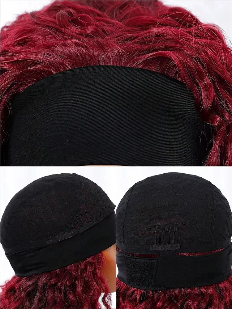 99J بورجوندي عقال الباروكات شعر الإنسان الجسم موجة 99J بورجوندي شعر مستعار أحمر 200 الكثافة آلة كاملة خصلات الشعر المستعار الإنسان للنساء