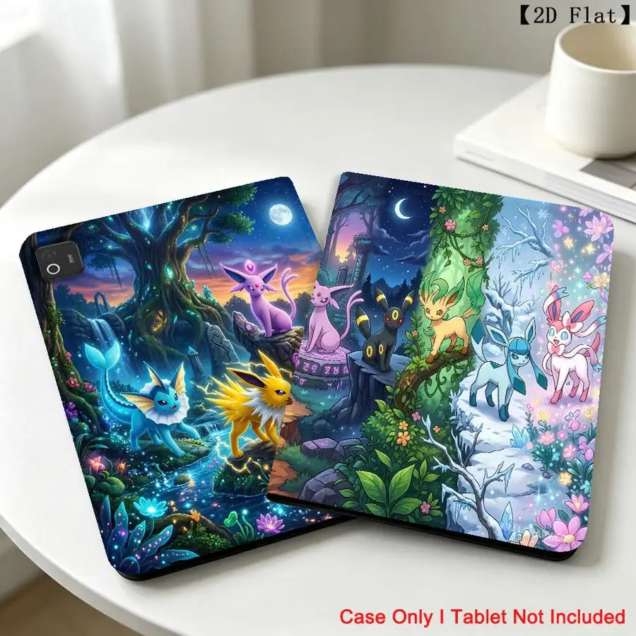 Pokemons Cute Eevees with Pencil Slot Case for Xiaomi Pad 5 6 7 8 Pro Pad 6s Pro 7 Ultra Redmi Pad SE K Pad 8.8 9.7 12.4 Inch