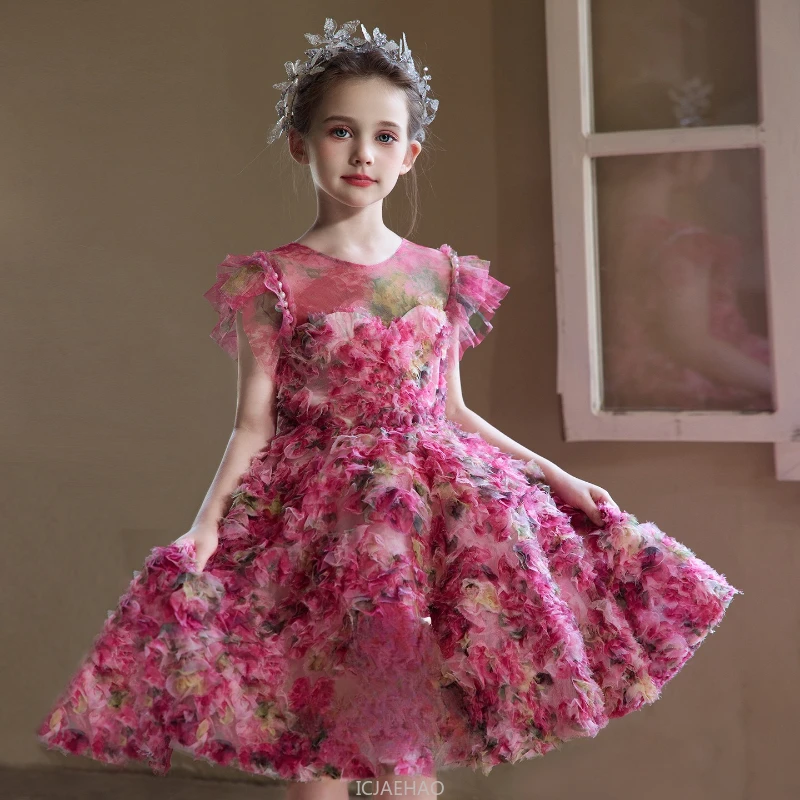 

Luxury Girls Princess Dress High End Pageant Performance Formal Occasion Elegant Gown Kids Piano Recital Outfit Birthday Party