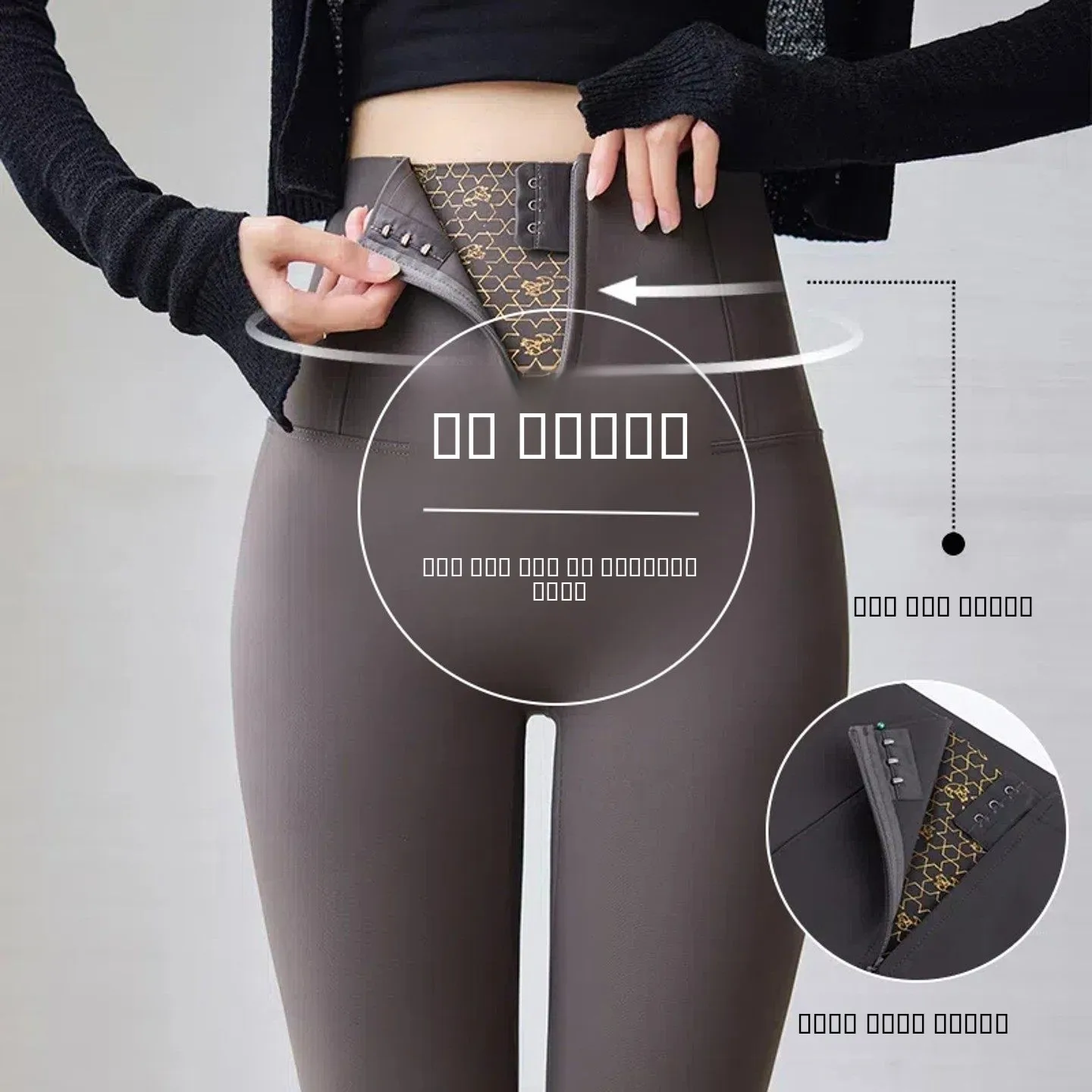 

High Waist Thiened Fce arkskin Yoga Pants Women's Outerwear Autumn Winter Tight Fit Tummy Control Base Layer Pants