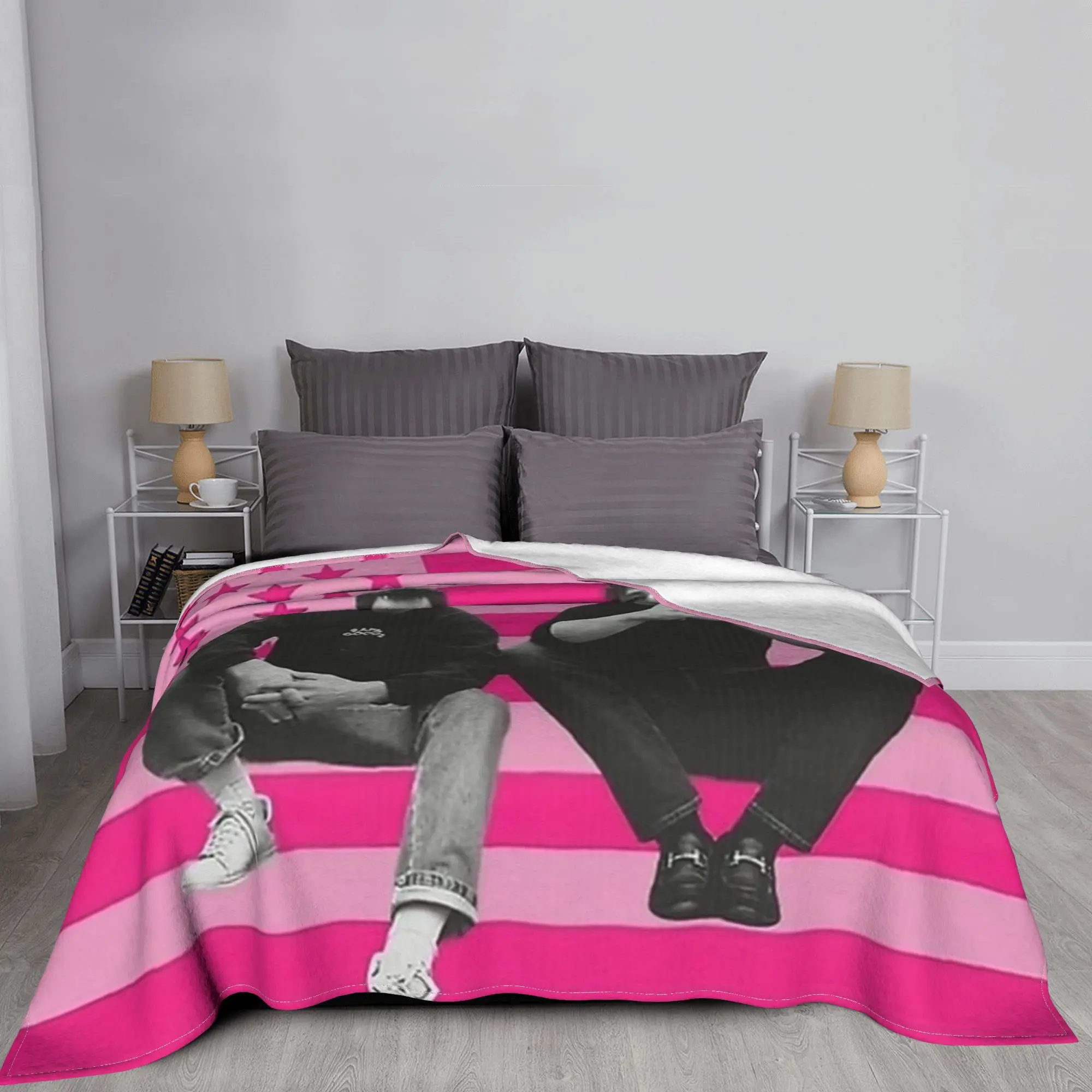 Cooper Koch Nicholas Chavez Pink Flag Flannel Blankets  Novelty Throw Blanket for Bed Sofa Couch 150*125cm Bedspreads