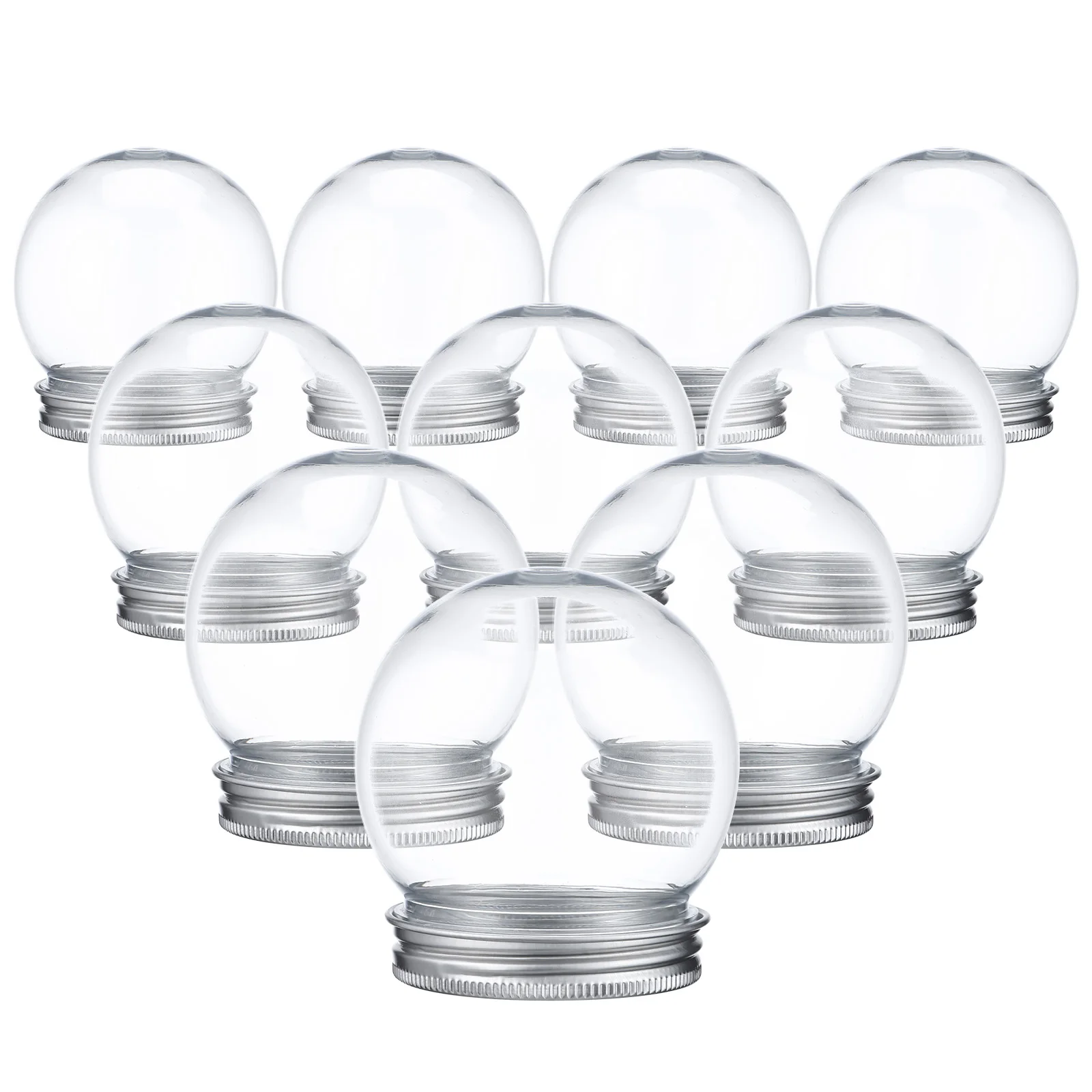

10 Pcs Plastic Water Ball Candy Bottles High Transparent DIY Snow Globes Kit Round Shape Mold 150ml Aluminum Cap