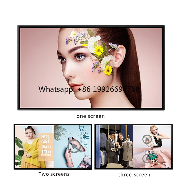 65 Inch Indoor Ultra Slim Wall Mounted Android WiFi Advertising Monitor LCD Digital Signage with SDK Support