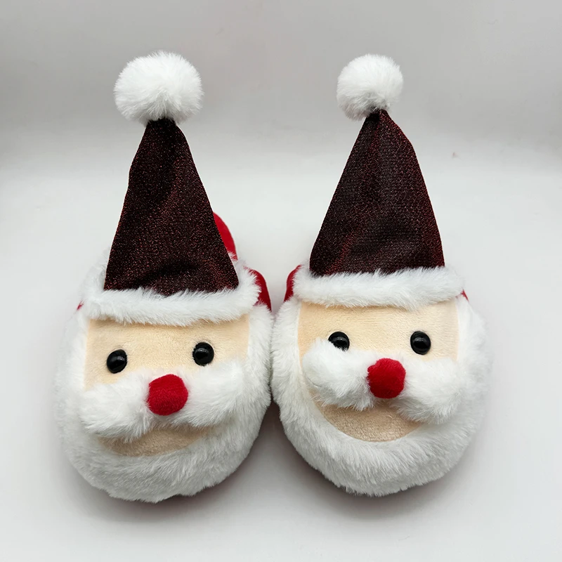 Highland Cow Santa Claus Children Slippers Winter Spring Fur Kids Slipper Christmas Indoor Home Girls Plush Shoes