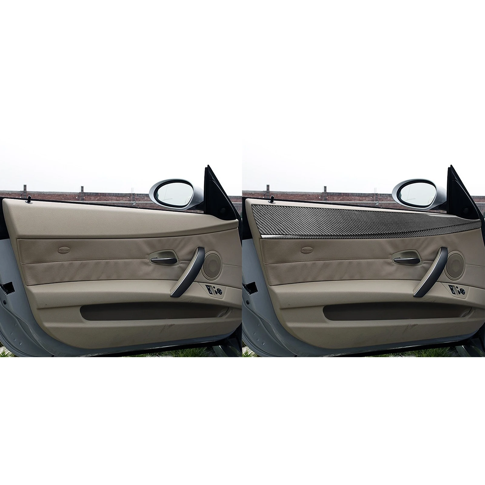 For BMW Z4 E85 2003-2008 Carbon Fiber Inside Door Upper Panel Trim Cover Car Accessories Interior Decorative Sticker - view 3