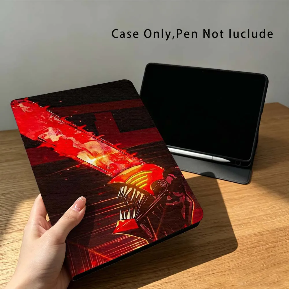 Cool C-Chainsaw-man For Xiaomi Poco Redmi Pad 8 2 4 C1 6 6S 7 7S SE 9.7 14 11 11.2 Inch Pen Tray Tablet Case Fashion