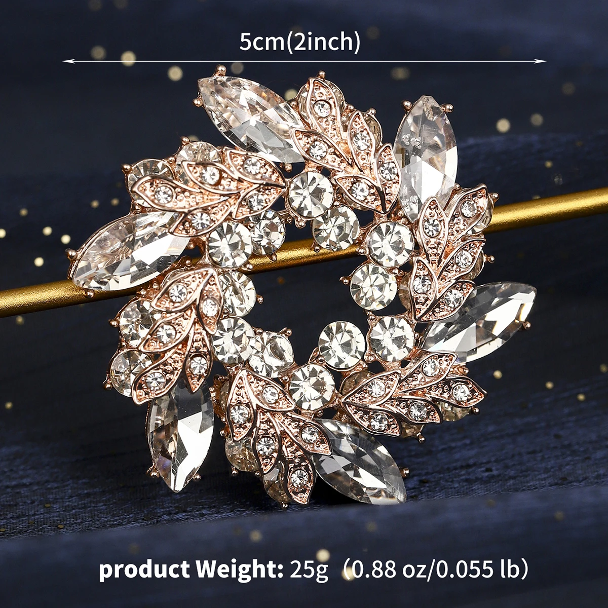 Kristall Diamante Metall Blume Brosche Anzug Rock Pin Dekoration Schmuck Zubehör Geburtstags geschenke für Freunde Urlaub Schmuck – Detail 1