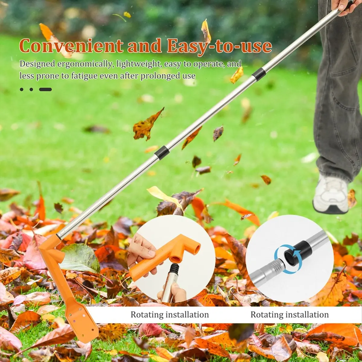 HOME USE-A Pipe Cleaners Tool with Long Handle Drain Unclogger Ergonomic Roofing Leaf Shovel for Home Street Garden Leaf